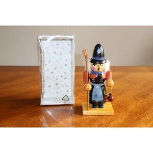 Vintage Wooden Witch Incense Smoker Figurine Germany Spider Hat Pre 2002 ~6"